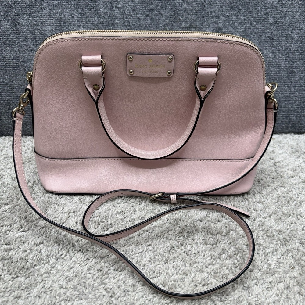 Kate Spade New York pink Satchel handbag purse detachable crossbody w/ wear‎
